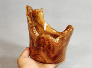 Wooden Bowl Hand Carved / Elm Burl Wood